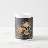 スケルトンカボチャハロウィン ボーンチャイナマグカップ (正面)