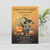 スケルトンカボチャハローウィンパーティ招待状 招待状 (スタンド正面)
