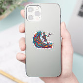 スケルトンカラフルサーファー シール (スマートフォン)