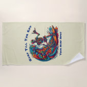 スケルトンカラフルサーファー ビーチタオル (正面)