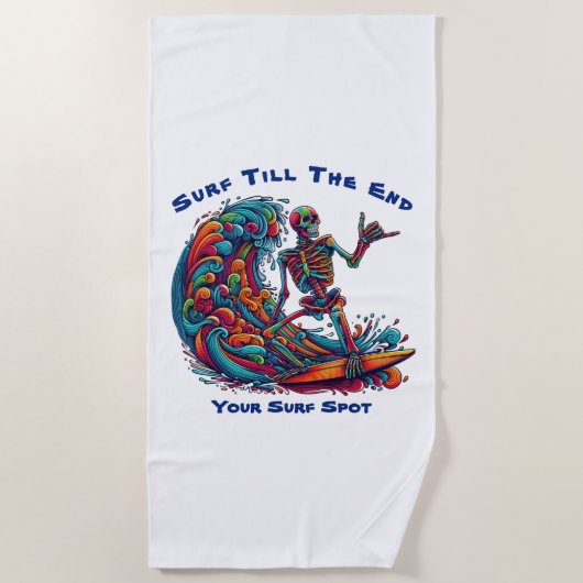 スケルトンカラフルサーファー ビーチタオル (正面)