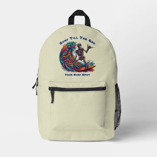 スケルトンカラフルサーファー プリントバックパック (正面)