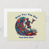 スケルトンカラフルサーファー ポストカード (正面/裏面)