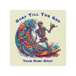 スケルトンカラフルサーファー メタルプリント