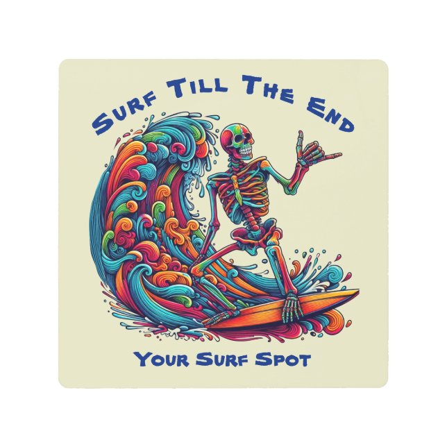 スケルトンカラフルサーファー メタルプリント (正面)