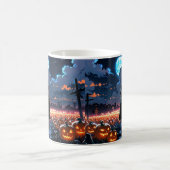 スケルトンガールカボチャのマグ不気味- Anime コーヒーマグカップ (中央)