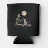 スケルトンキャットフルムーンミスティックゴシックダークアートエスト 缶クーラー (正面)