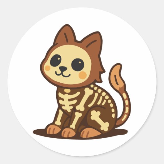 スケルトンキャット ラウンドシール (正面)
