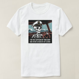 スケルトンキャプションシャツ。キャプテンのハロウィンシャツ Tシャツ