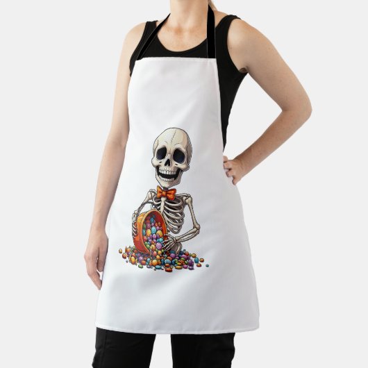 スケルトンキャンディボウルのハロウィーン エプロン (インサイチュ)