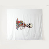 スケルトンキャンディボウルのハロウィーン タペストリー (正面(横))