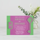 スケルトンキーとロックの結婚式招待状 招待状 (スタンド正面)