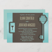 スケルトンキーとロックの結婚式招待状 招待状 (正面/裏面)