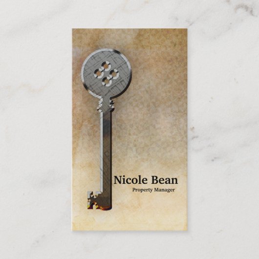スケルトンキー アンティーク調のヴィンテージ 名刺 (正面)