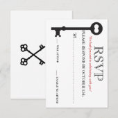 スケルトンキー ウェディング 返信カード (正面/裏面)