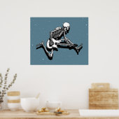 スケルトンギタリストジャンプ ポスター (キッチン)