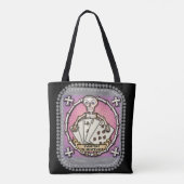 スケルトンギャンブラートランプのポーカートートバッグ トートバッグ (裏面)