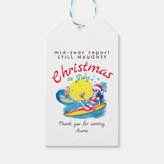 スケルトンクリスマスイン7月ビーチサーフいけな ギフトタグ (正面)