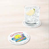 スケルトンクリスマスイン7月ビーチサーフいけな ラウンドペーパーコースター (インサイチュ)