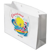 スケルトンクリスマスイン7月ビーチサーフいけな ラージペーパーバッグ (裏面アングル)