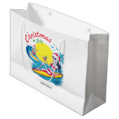 スケルトンクリスマスイン7月ビーチサーフいけな ラージペーパーバッグ (正面アングル)