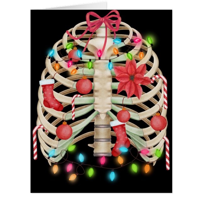 スケルトンクリスマスツリーおもしろい醜いクリスマススケルトン (正面)