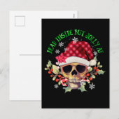 スケルトンクリスマスツリーおもしろい醜いクリスマススケルトン シーズンポストカード (正面/裏面)