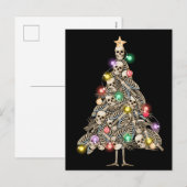 スケルトンクリスマスツリーおもしろい醜いクリスマススケルトン シーズンポストカード (正面/裏面)