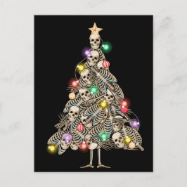 スケルトンクリスマスツリーおもしろい醜いクリスマススケルトン シーズンポストカード