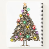 スケルトンクリスマスツリーおもしろい醜いクリスマススケルトン ノートブック (裏面)