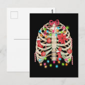 スケルトンクリスマスツリーおもしろい醜いクリスマススケルトン ポストカード (正面/裏面)