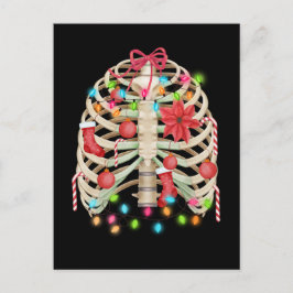 スケルトンクリスマスツリーおもしろい醜いクリスマススケルトン ポストカード