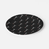 スケルトンクールハロウィーンパターン ペーパープレート (アングル)