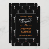 スケルトンクールハロウィーン誕生日パーティー 招待状 (正面/裏面)