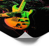 スケルトングラフィック遊ティーのギターロックバンドホール ポスター (角)