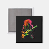 スケルトングラフィック遊ティーのギターロックバンドホール マグネット (正面/裏面)