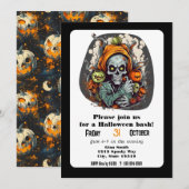 スケルトングリムリーパー ハロウィンバッシュパーティー 招待状 (正面/裏面)