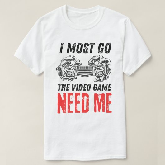 スケルトンゲーマーコントローラー「私が必要」デザイン Tシャツ (デザイン正面)