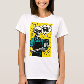 スケルトンコーヒータイム – クラシックポップ・アートのアート Tシャツ