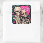 スケルトンゴシック結婚式用シール党の好意おもしろい スクエアシール (バッグ)