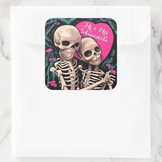 スケルトンゴシック結婚式用シール党の好意おもしろい スクエアシール (バッグ)