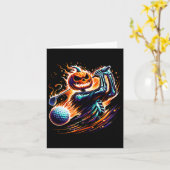 スケルトンゴルフのハロウィーンパンプキンゴルファー カード (黄色い花)