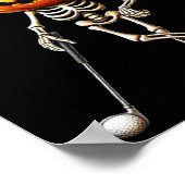 スケルトンゴルフパンプキンゴルファーHalloween Cos ポスター (角)