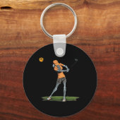 スケルトンゴルフ面白いハロウィーンゴルフのスポーツゴルフ キーホルダー (正面)