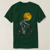 スケルトンサイクリング自転車ハロウィーンの衣装 Tシャツ (デザイン正面)