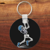スケルトンサッカーハロウィーン男性の男の子女性のフットバル キーホルダー (正面)