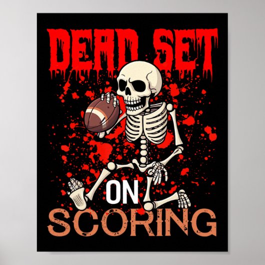 スケルトンサッカー選手のハロウィンを得点に設定 ポスター (正面)