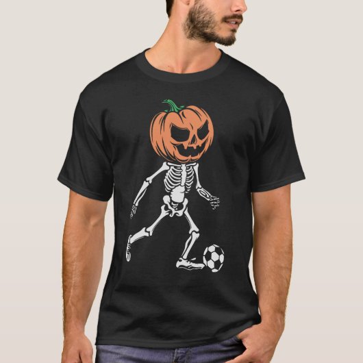 スケルトンサッカー選手 – スポーツヴィーブハロウィーン Tシャツ (正面)