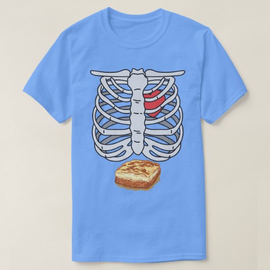 スケルトンシェパードのパイ妊娠の発表おもしろい Tシャツ (デザイン正面)