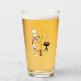 スケルトンシェフGrilling BBQとDog Gnawing on Bone タンブラーグラス